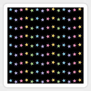 Mini Rainbow Cascading Star Pattern in Black Sticker